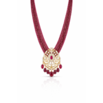 Royal Ruby Beads Long Necklace