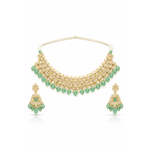 Polki Almas Look Barfi Necklace Set