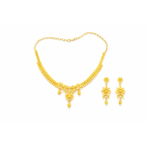 Delicate Indian Necklace & Earrings (18K Gold Plated)