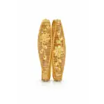 Elegant Floral Gold Bangles Pair – Premium Design